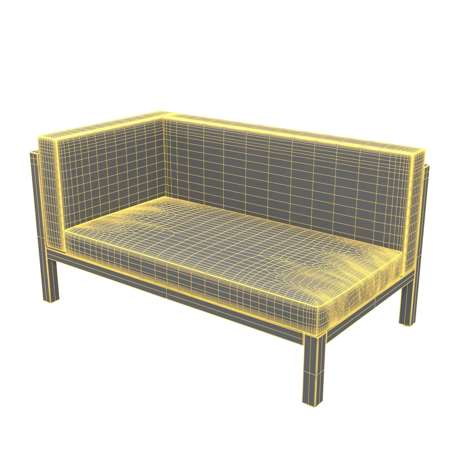Metal Base And Upholstred Seat Sectional Sofa PBR 3D Model_07